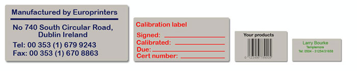metallic labels
